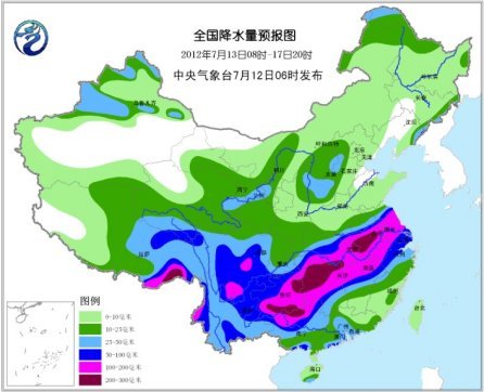 全國(guó)降水量預(yù)報(bào)圖